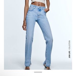 Zara High Waisted Light Wash Jeans
